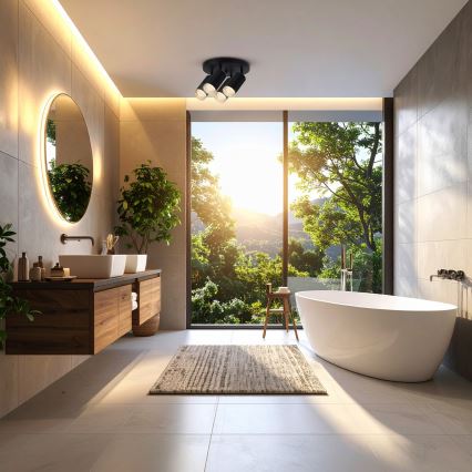 Brilagi - Bathroom spotlight SELE AQUA 4xGU10/30W/230V IP44 black