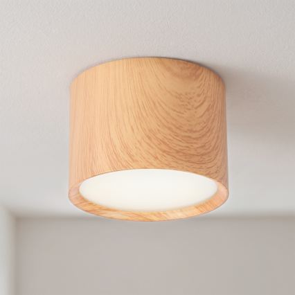 BRILAGI - Bathroom spotlight SMOOTH 1xGX53/15W/230V 60x82 mm oak finish IP54