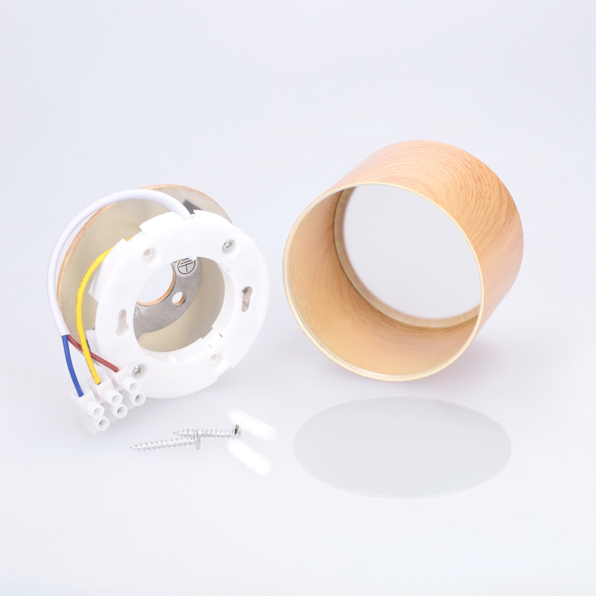 BRILAGI - Bathroom spotlight SMOOTH 1xGX53/15W/230V 60x82 mm oak finish IP54