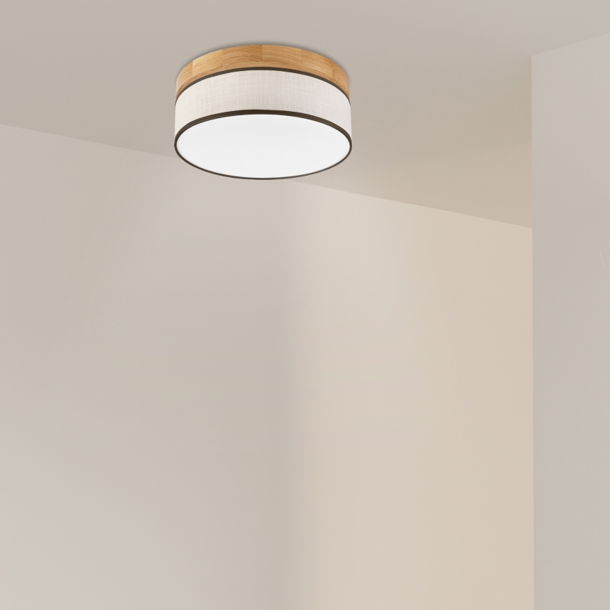 Brilagi - BELLADONNA LED Ceiling Light 20W/230V, 30 cm Cream/Oak