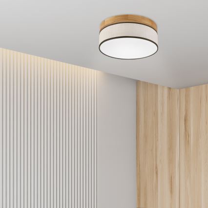 Brilagi - BELLADONNA LED Ceiling Light 20W/230V, 30 cm Cream/Oak