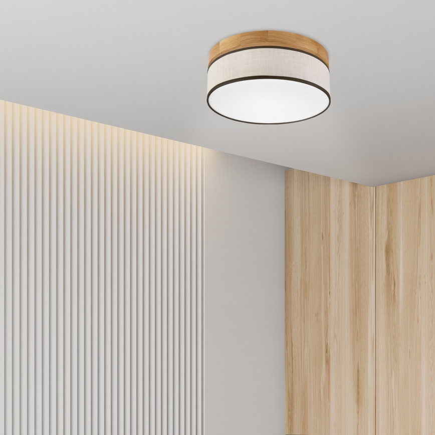 Brilagi - BELLADONNA LED Ceiling Light 20W/230V, 30 cm Cream/Oak