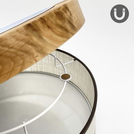 Brilagi - BELLADONNA LED Ceiling Light 20W/230V, 30 cm Cream/Oak