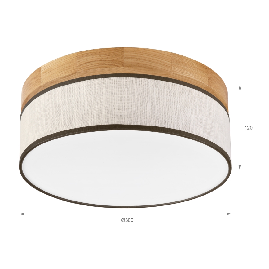 Brilagi - BELLADONNA LED Ceiling Light 20W/230V, 30 cm Cream/Oak