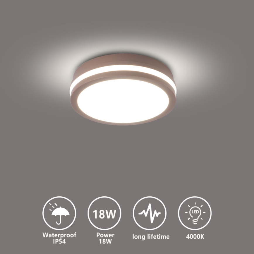 Brilagi - BENE LED Outdoor Ceiling Light LED/18W/230V pr. 21,5 cm brown IP54
