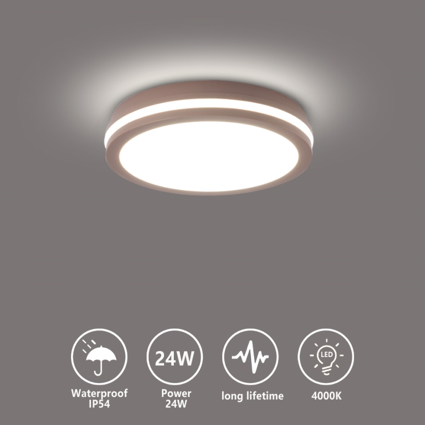Brilagi - BENE LED Outdoor Ceiling Light LED/24W/230V Ø 26 cm Brown IP54