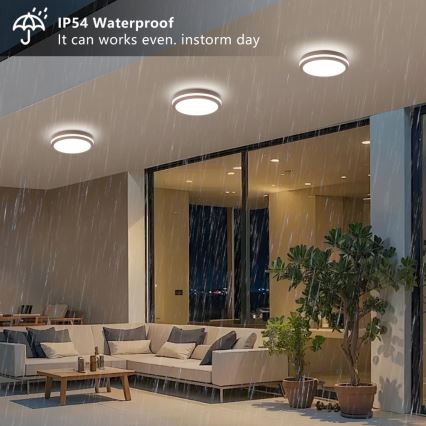 Brilagi - BENE LED Outdoor Ceiling Light LED/24W/230V Ø 26 cm Brown IP54