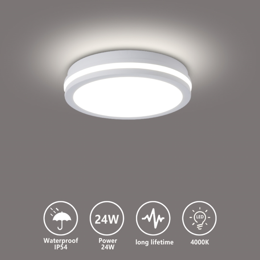 Brilagi - BENE LED Outdoor Ceiling Light LED/24W/230V Ø 26 cm White IP54