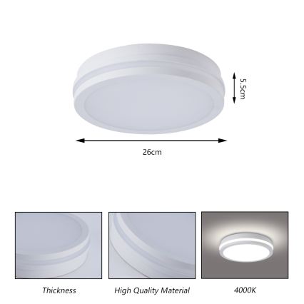 Brilagi - BENE LED Outdoor Ceiling Light LED/24W/230V Ø 26 cm White IP54