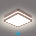 BRILAGI - BENE LED Outdoor Ceiling Light with Sensor, 18W/230V, 21.5 x 21.5 cm, Brown, IP54