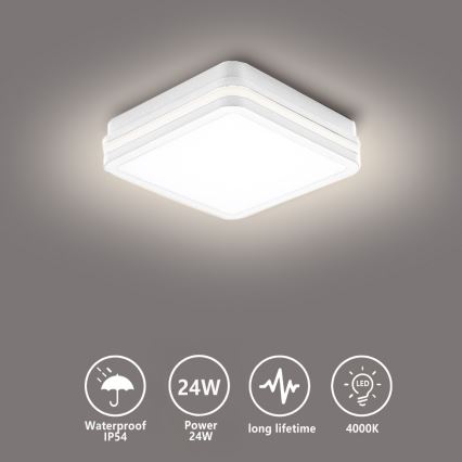 Brilagi - BENE LED Outdoor Fixture LED/24W/230V 26x26 cm White IP54