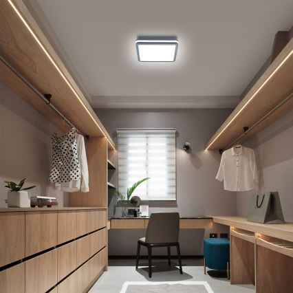 Brilagi - BENE LED Outdoor Light with Motion Sensor, 24W/230V, 26x26 cm, Anthracite, IP54