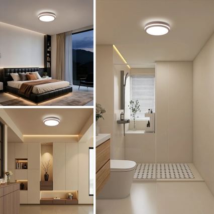 Brilagi - LED outdoor fixture with sensor BENE LED/24W/230V, dia. 26 cm, brown, IP54