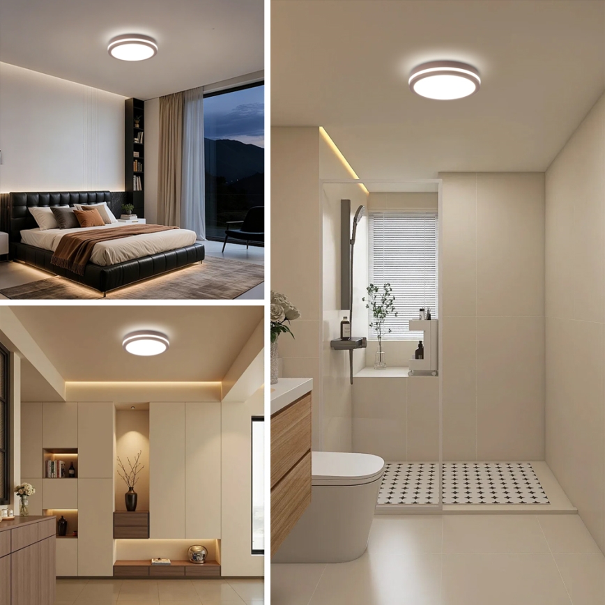Brilagi - LED outdoor fixture with sensor BENE LED/24W/230V, dia. 26 cm, brown, IP54