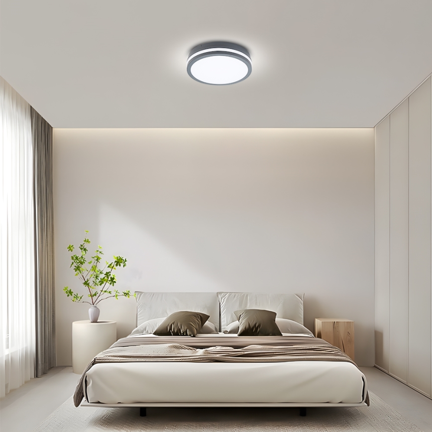 Brilagi - BENE LED Outdoor Luminaire with Sensor LED/24W/230V Ø 26 cm Anthracite IP54