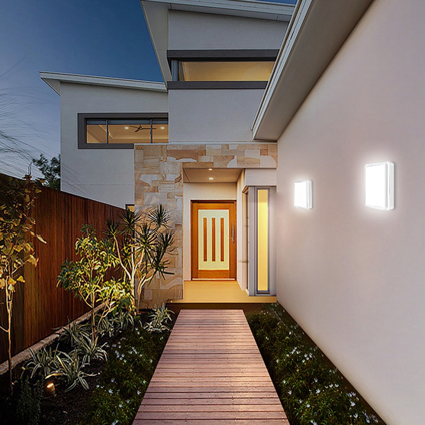 Brilagi - BENE LED Outdoor Light with Sensor LED/24W/230V 26x26 cm White IP54