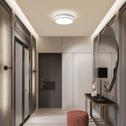 Brilagi - LED Outdoor Ceiling Light with Sensor BENE LED/24W/230V dia. 26 cm white IP54
