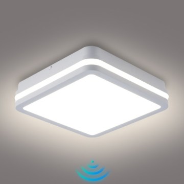Brilagi - BENE LED Outdoor Luminaire with Sensor LED/24W/230V 26x26 cm White IP54