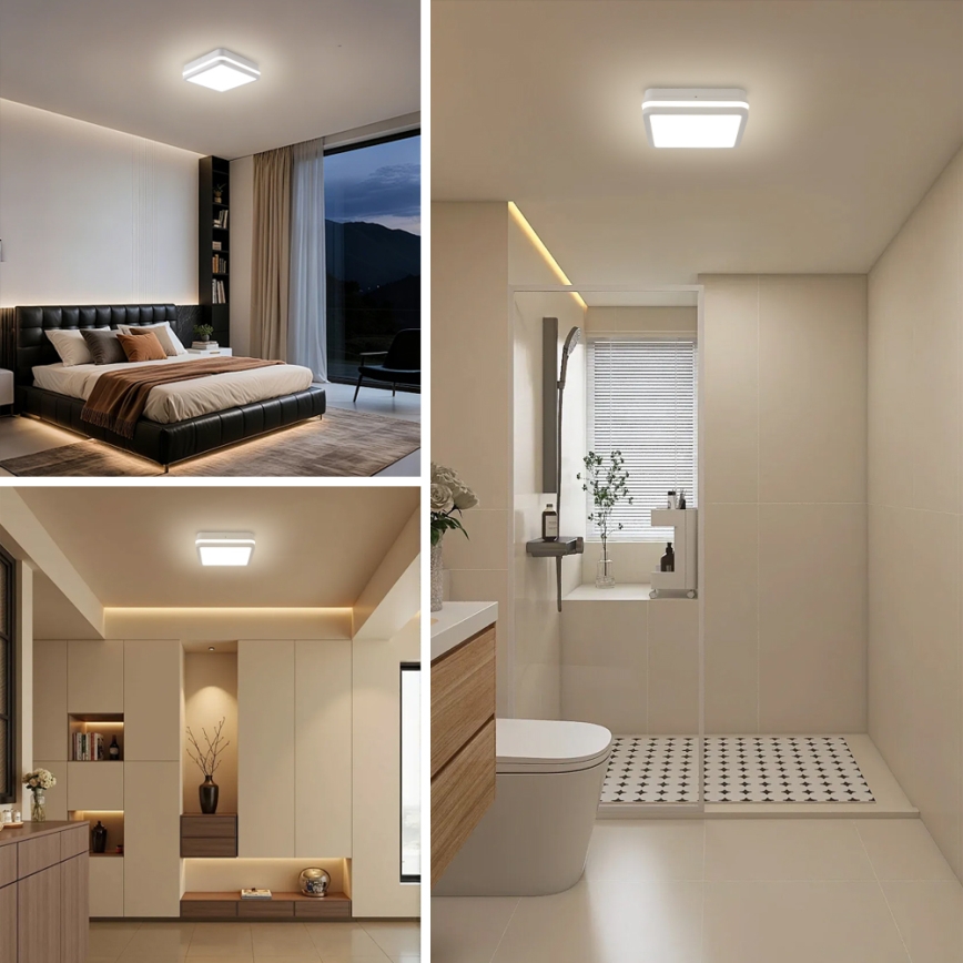 Brilagi - BENE LED Outdoor Luminaire with Sensor LED/24W/230V 26x26 cm White IP54