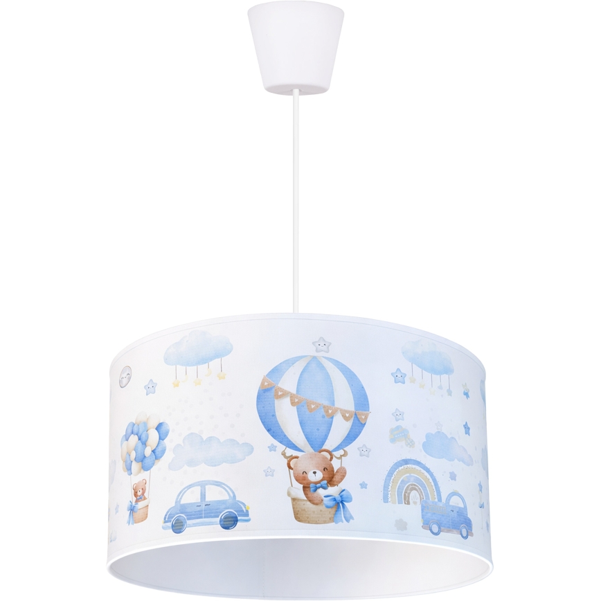 Brilagi - BOBO Cable-suspended LED Kids' Pendant Light, 1x E27/60W/230V, Ø 35 cm, Blue/Teddy Bears