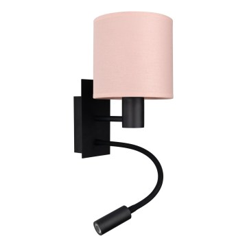 BRILAGI - BOBO Flexible LED Wall Lamp 1xE27/25W/230V + LED/3W black/pink