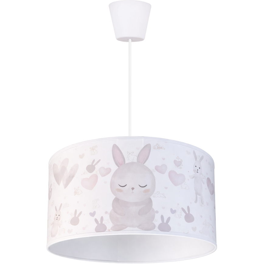 Brilagi - BOBO LED Children's Pendant Lamp on Cable 1xE27/10W/230V Ø 35 cm White/Bunnies