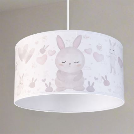 Brilagi - BOBO LED Children's Pendant Lamp on Cable 1xE27/10W/230V Ø 35 cm White/Bunnies