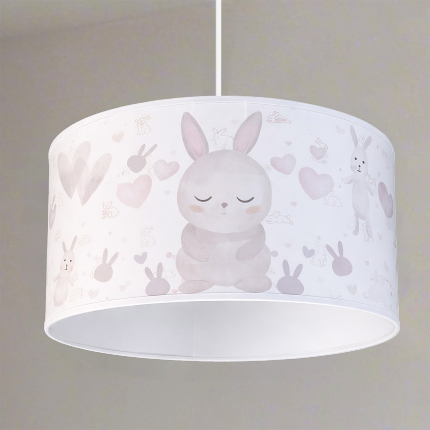 Brilagi - BOBO LED Children's Pendant Lamp on Cable 1xE27/10W/230V Ø 35 cm White/Bunnies