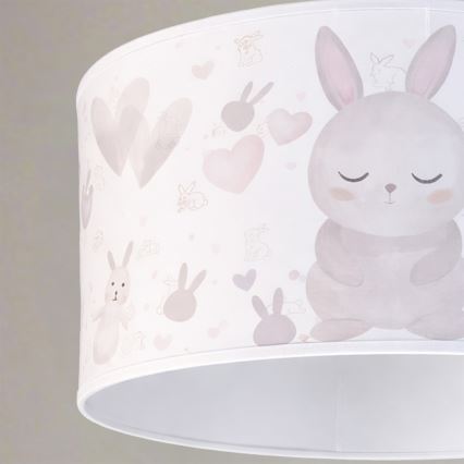 Brilagi - BOBO LED Children's Pendant Lamp on Cable 1xE27/10W/230V Ø 35 cm White/Bunnies