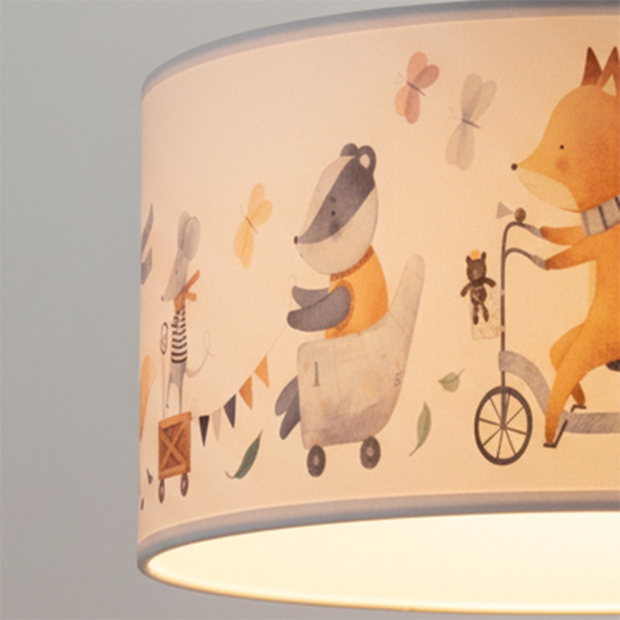 Brilagi - BOBO LED Children's pendant light on cable 1xE27/10W/230V Ø 35 cm White / Animal motif