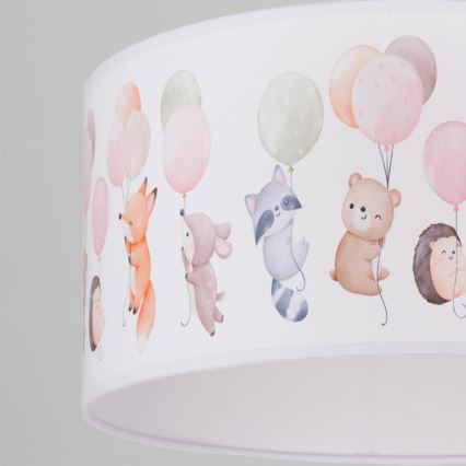 Brilagi - BOBO LED Children's Pendant Light on Cable, 1xE27/60W/230V, Ø35 cm, White/Animal Motifs