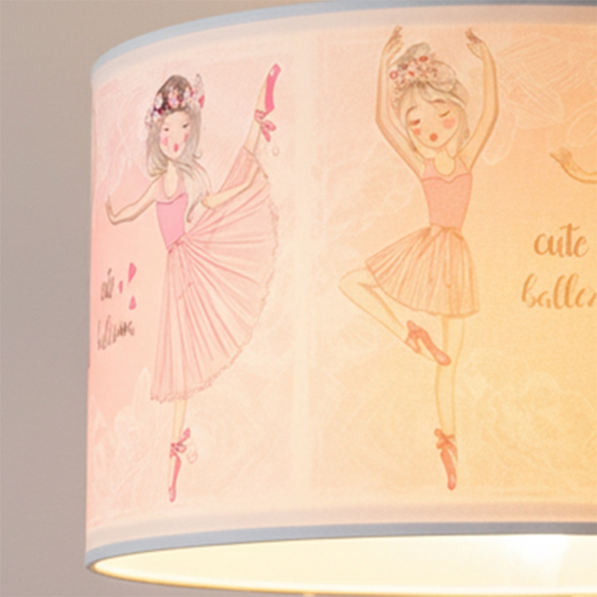 Brilagi - BOBO LED Kids' Pendant Lamp on Cord 1xE27/10W/230V Ø 35 cm Pink/Ballerinas