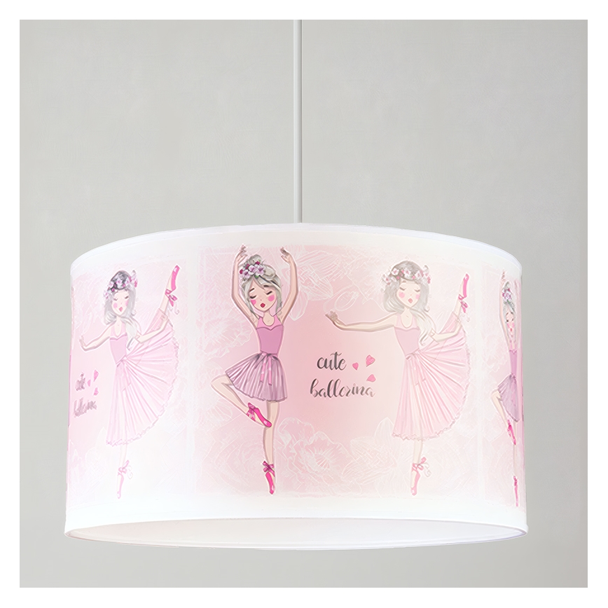 Brilagi - BOBO LED Kids' Pendant Lamp on Cord 1xE27/10W/230V Ø 35 cm Pink/Ballerinas