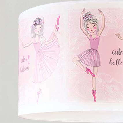 Brilagi - BOBO LED Kids' Pendant Lamp on Cord 1xE27/60W/230V Ø 35 cm Pink/Ballerinas