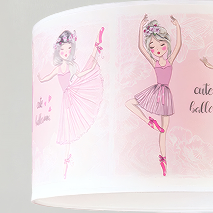 Brilagi - BOBO LED Kids' Pendant Lamp on Cord 1xE27/60W/230V Ø 35 cm Pink/Ballerinas