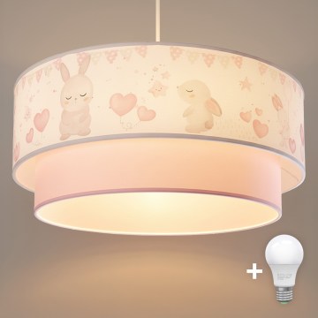 Brilagi - BOBO LED Kids' pendant light on cable 1xE27/60W/230V Ø40 cm cream/pink/royal