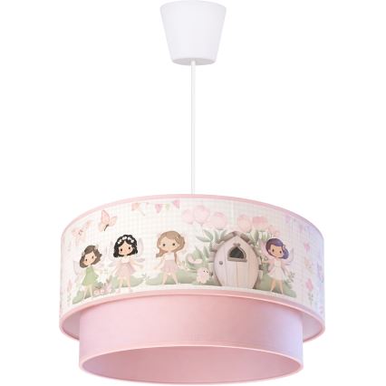 Brilagi - BOBO LED kids pendant light on cord 1xE27/60W/230V pr. 40 cm pink/fairies