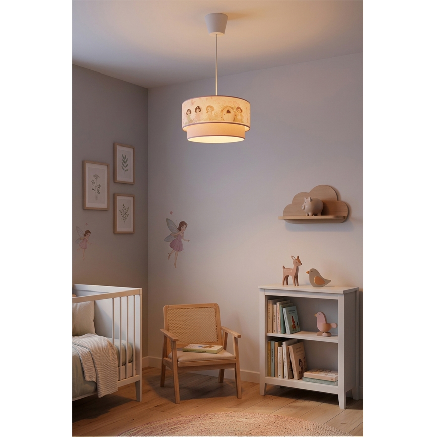 Brilagi - BOBO LED kids pendant light on cord 1xE27/60W/230V pr. 40 cm pink/fairies