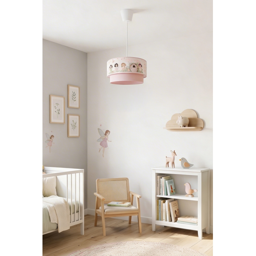 Brilagi - BOBO LED kids pendant light on cord 1xE27/60W/230V pr. 40 cm pink/fairies