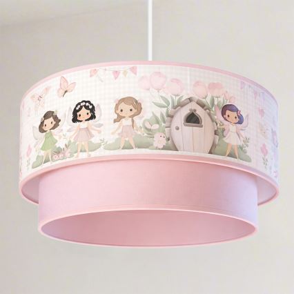 Brilagi - BOBO LED kids pendant light on cord 1xE27/60W/230V pr. 40 cm pink/fairies