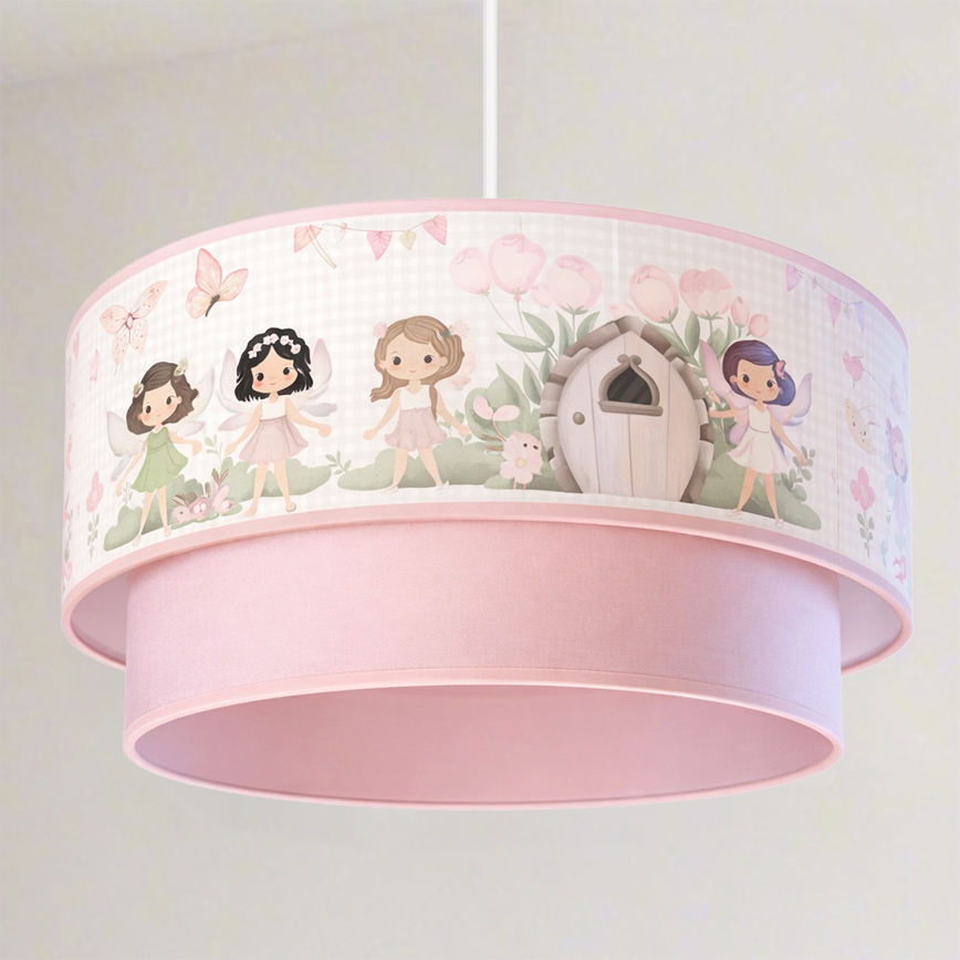 Brilagi - BOBO LED kids pendant light on cord 1xE27/60W/230V pr. 40 cm pink/fairies