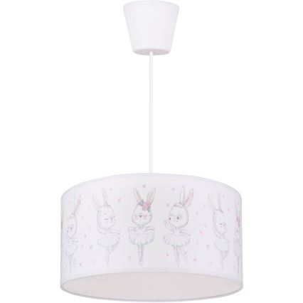 Brilagi - BOBO LED Kids' Pendant on Cable 1x E27/60W/230V dia. 35 cm White/Bunnies