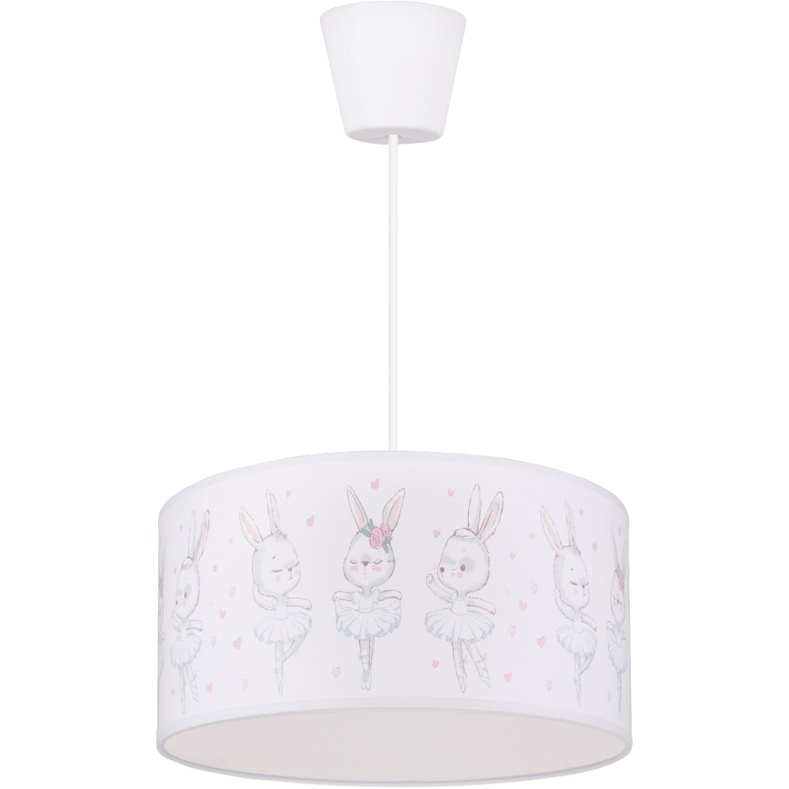 Brilagi - BOBO LED Kids' Pendant on Cable 1x E27/60W/230V dia. 35 cm White/Bunnies