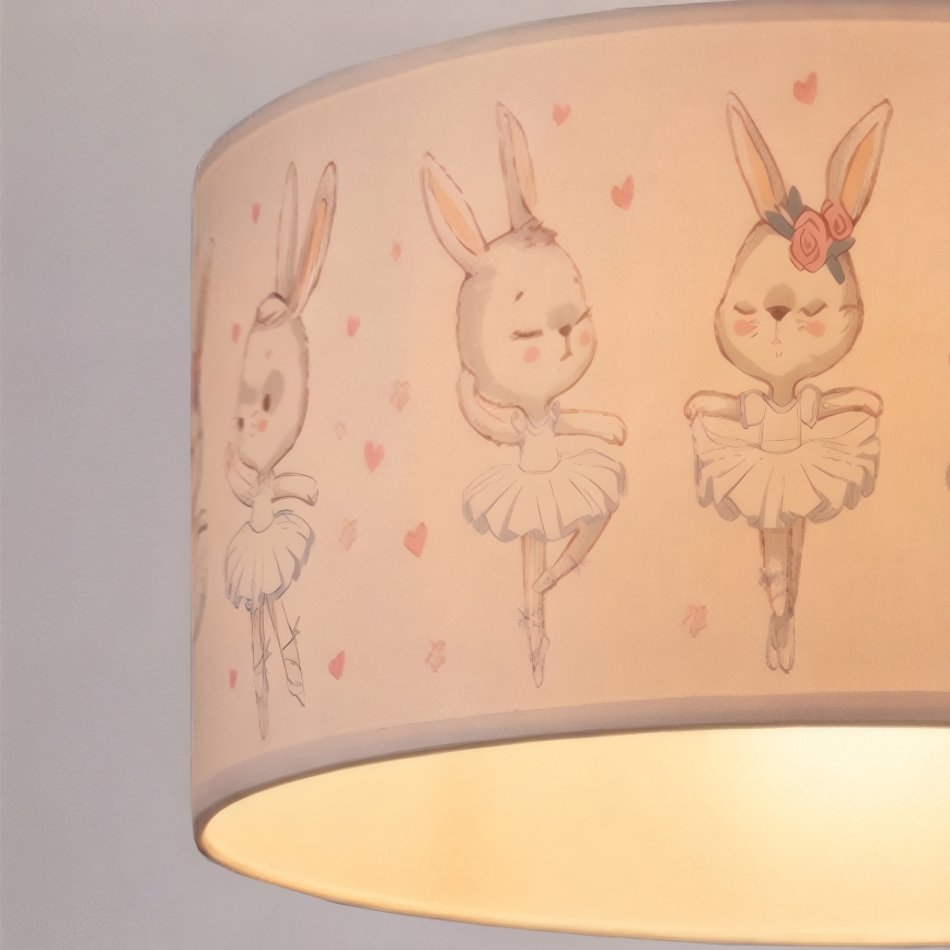 Brilagi - BOBO LED Kids' Pendant on Cable 1x E27/60W/230V dia. 35 cm White/Bunnies