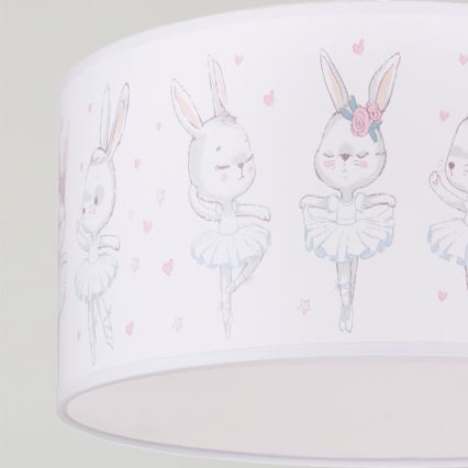 Brilagi - BOBO LED Kids' Pendant on Cable 1x E27/60W/230V dia. 35 cm White/Bunnies