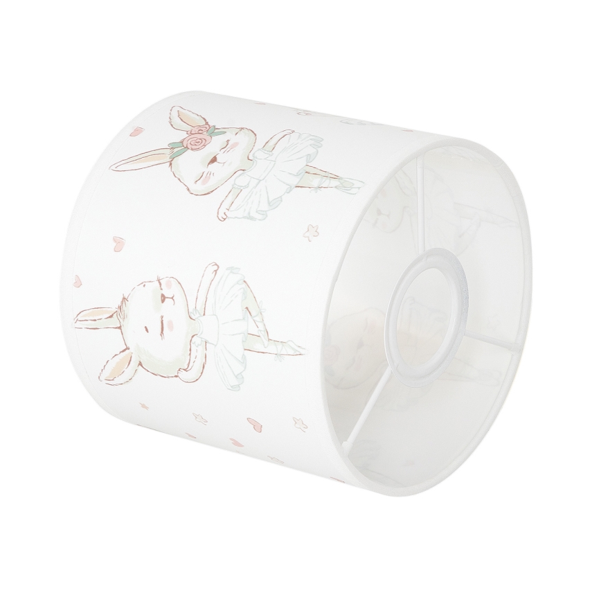 BRILAGI - BOBO Universal E27 Lampshade, 15 cm Diameter, White with Bunny Print