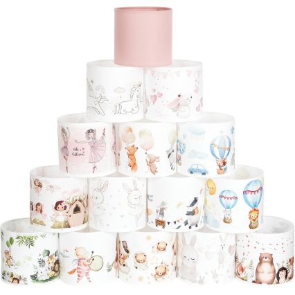 BRILAGI - BOBO Universal E27 Lampshade, 15 cm Diameter, White with Bunny Print