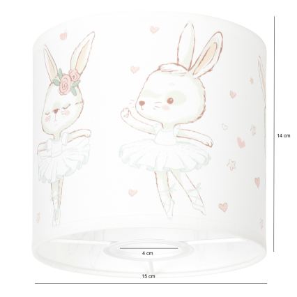 BRILAGI - BOBO Universal E27 Lampshade, 15 cm Diameter, White with Bunny Print