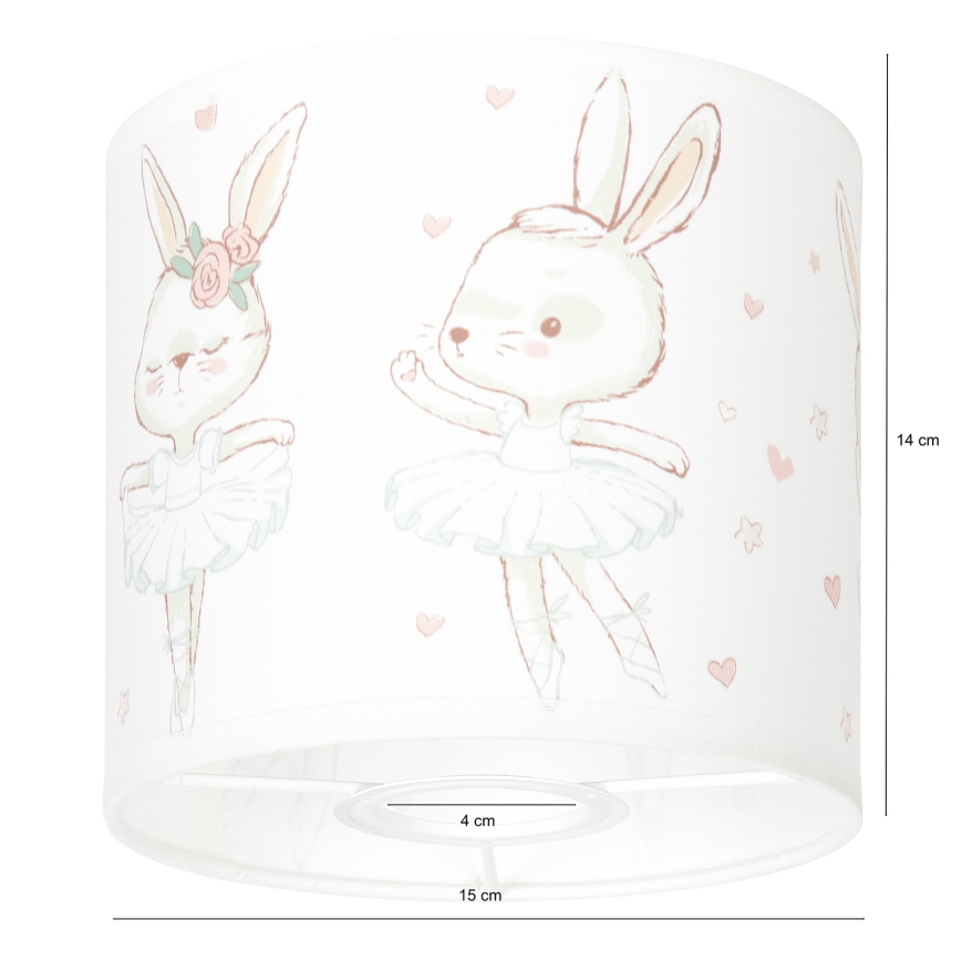 BRILAGI - BOBO Universal E27 Lampshade, 15 cm Diameter, White with Bunny Print