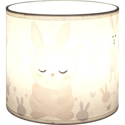 BRILAGI - BOBO Universal E27 Lampshade, 15 cm diameter, White with Cute Bunnies